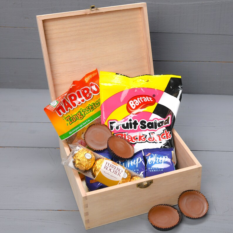 Wooden Box For Daddy's Favourite Treats, Personalised Father's Day Gift. image 2