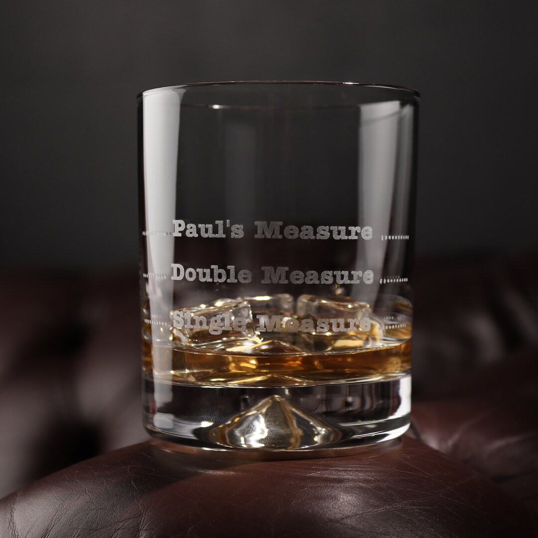 Personalised Measure Heavy Whiskey Glass Tumbler Birthday Christmas