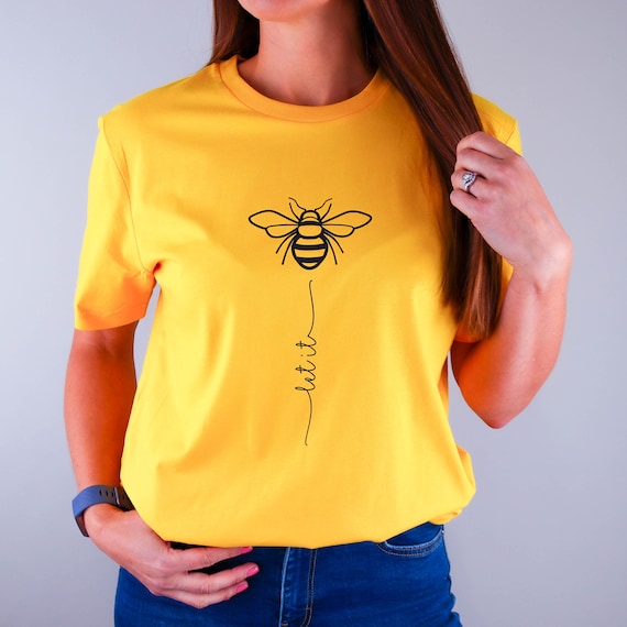 Let It Bee T-Shirt Tee Tolles Sommer Damen Bio-Baumwoll-T-Shirt mit Biene  Spruch Insekt Design Print Eco und Vegan freundlich