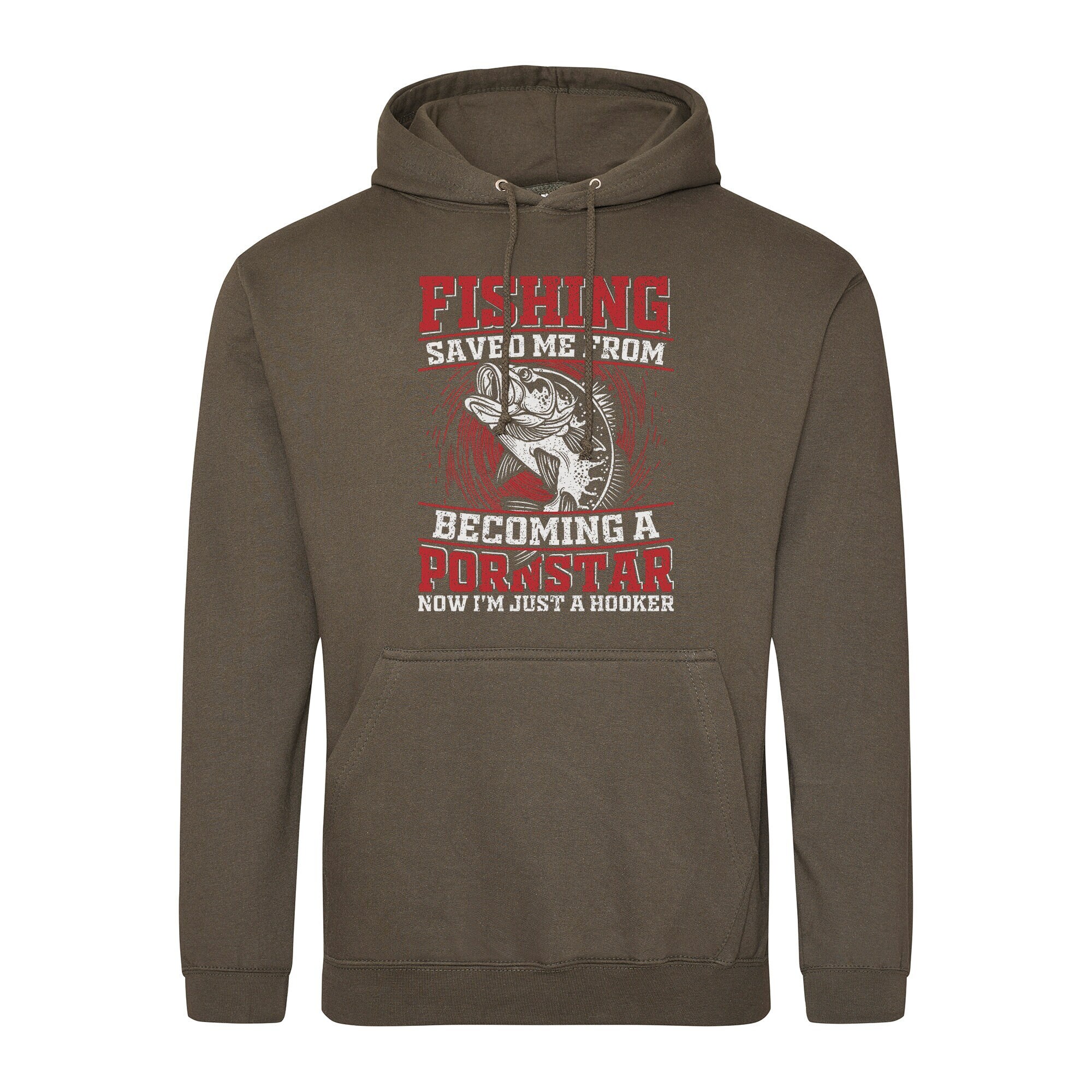 Catch 'Em All - Olive Fishing Hoodie | Gift Ideas For the Fishing Enthusiast | Olive Hoody Top Sweater