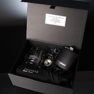 Gepersonaliseerde geschenkdoos getuige, stalknecht, Usher-geschenkdoos. Idee cadeauverpakking getuige