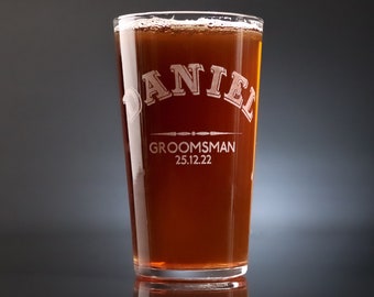 The Groomsmen Beer Pint Glasses Best Man Gift Ideas Personalised Ale Wedding Gifts