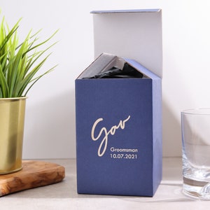 Groomsman, Groomsmen, Best Man, Usher Gifts Personalised Heavy Glass Tumbler OMG1-JL27 & Personalised Box