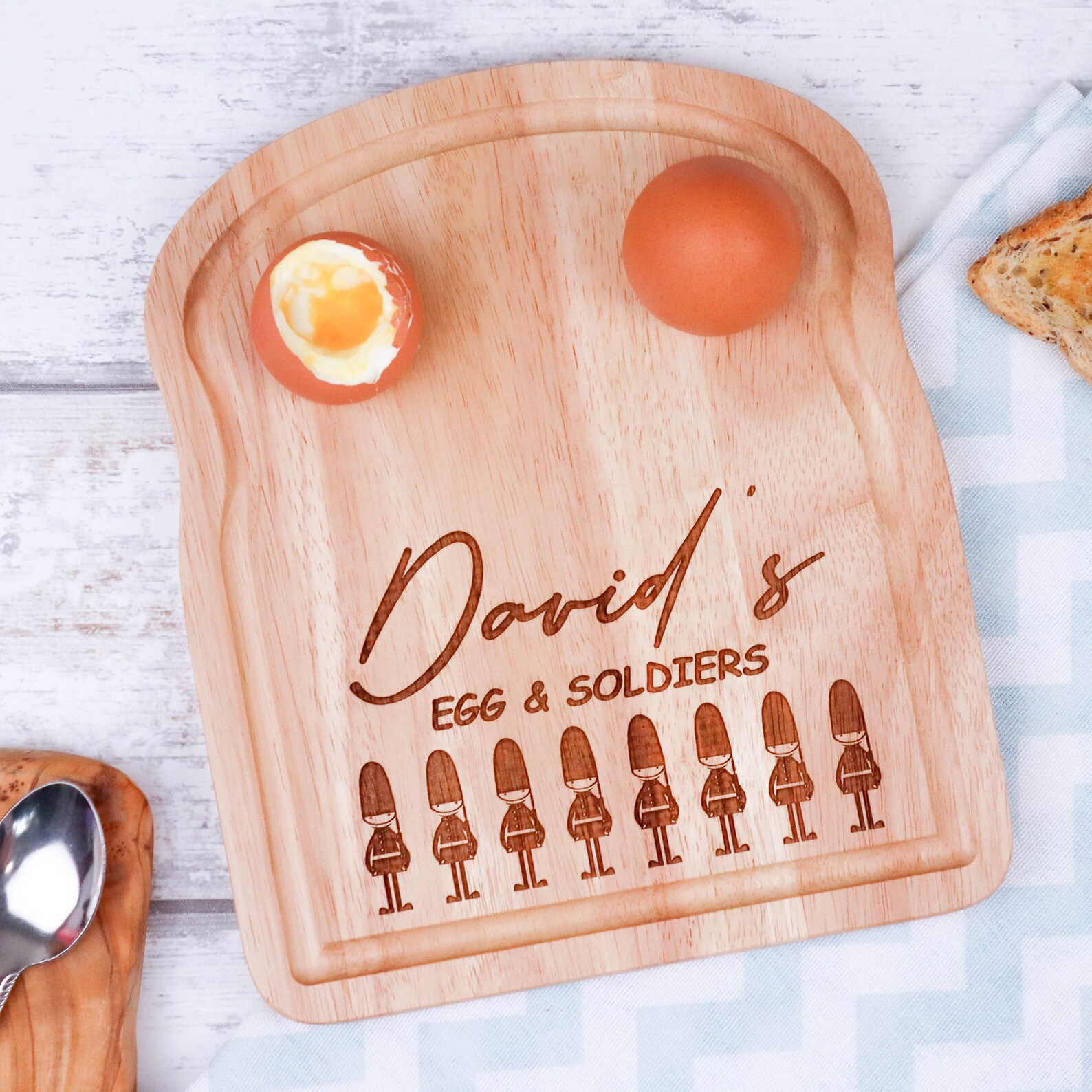 Personalised Dippy Egg & Soldiers Board Easter Egg Cup Gift Etsy