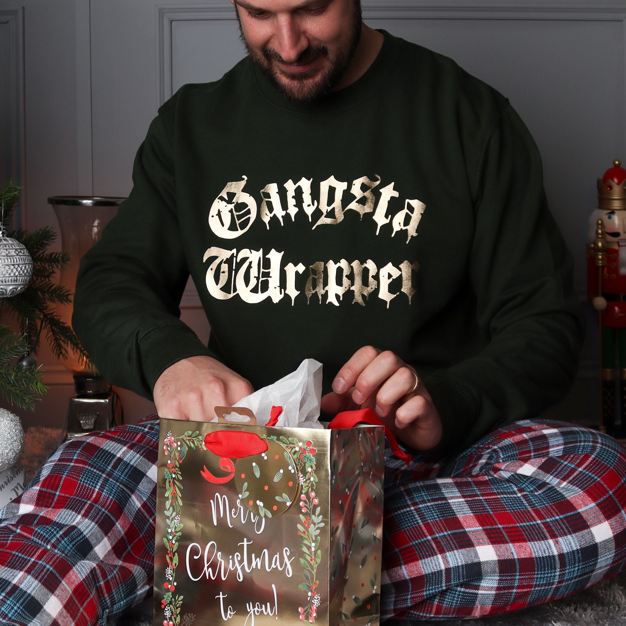 Gangsta Wrapper Christmas Jumper Sweatshirt Ideal For Winter Festivities