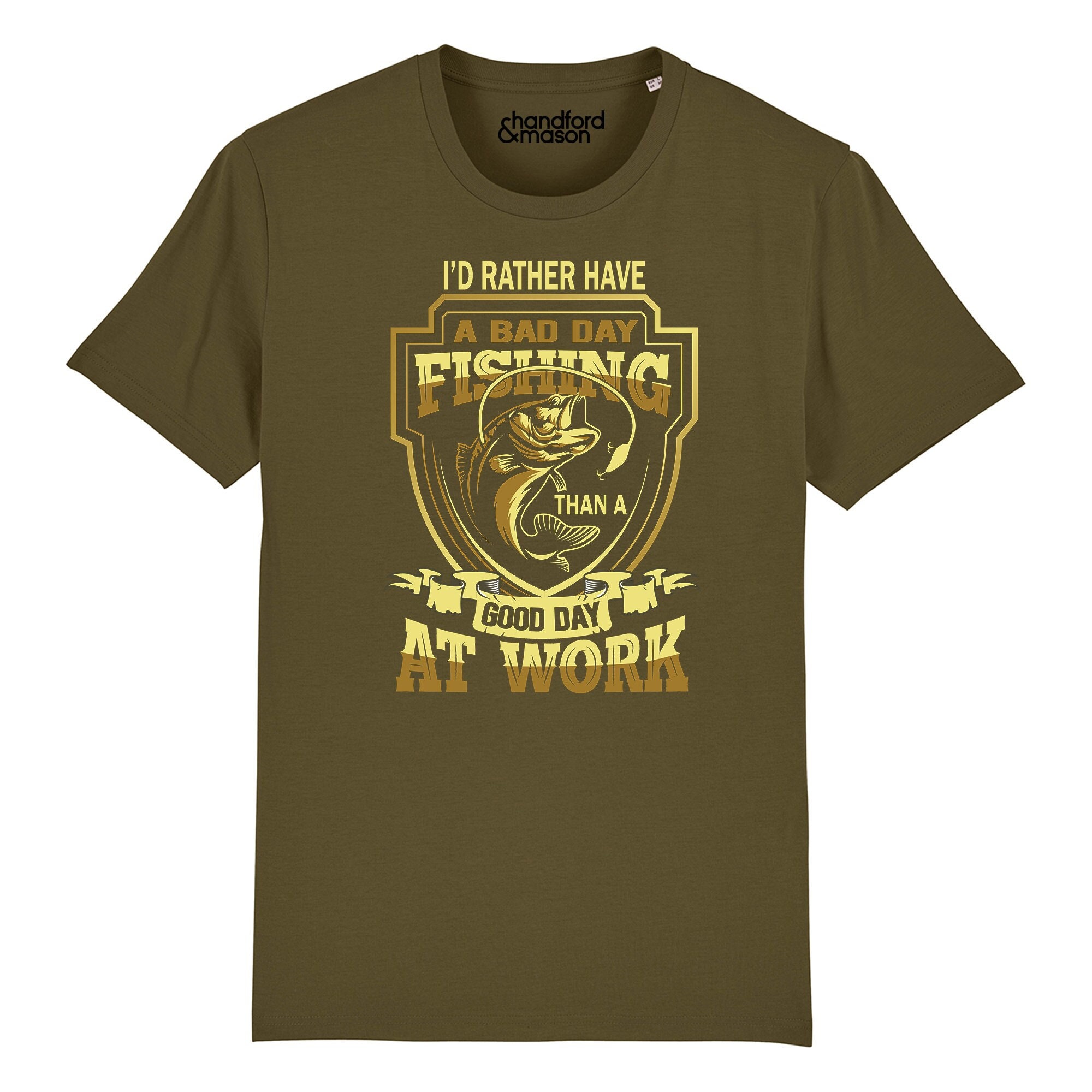 Angler's Attire Khaki T-shirts With Fishing Designs Birthday Gift
