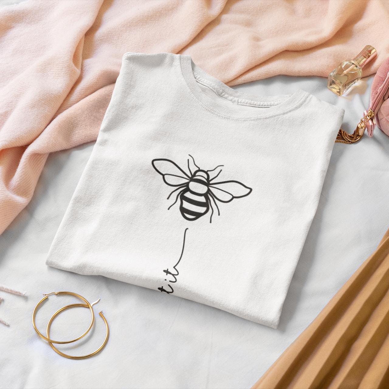 Let It Bee T-shirt z nadrukiem z organicznej bawełny dla