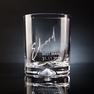 Groomsman, Groomsmen, Best Man, Usher Gifts Personalised Heavy Glass Tumbler OMG1-JL27 Glass Only