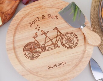 Personalised Cheese Board Set Great Christmas Gift Idea for a Pair of Cheesy Love Birds :)