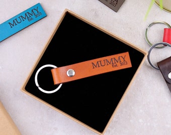 Personalised Leather Keyring Key fob. Gift for Mothers Day, Fathers Day, Christmas gift or Stocking filler.