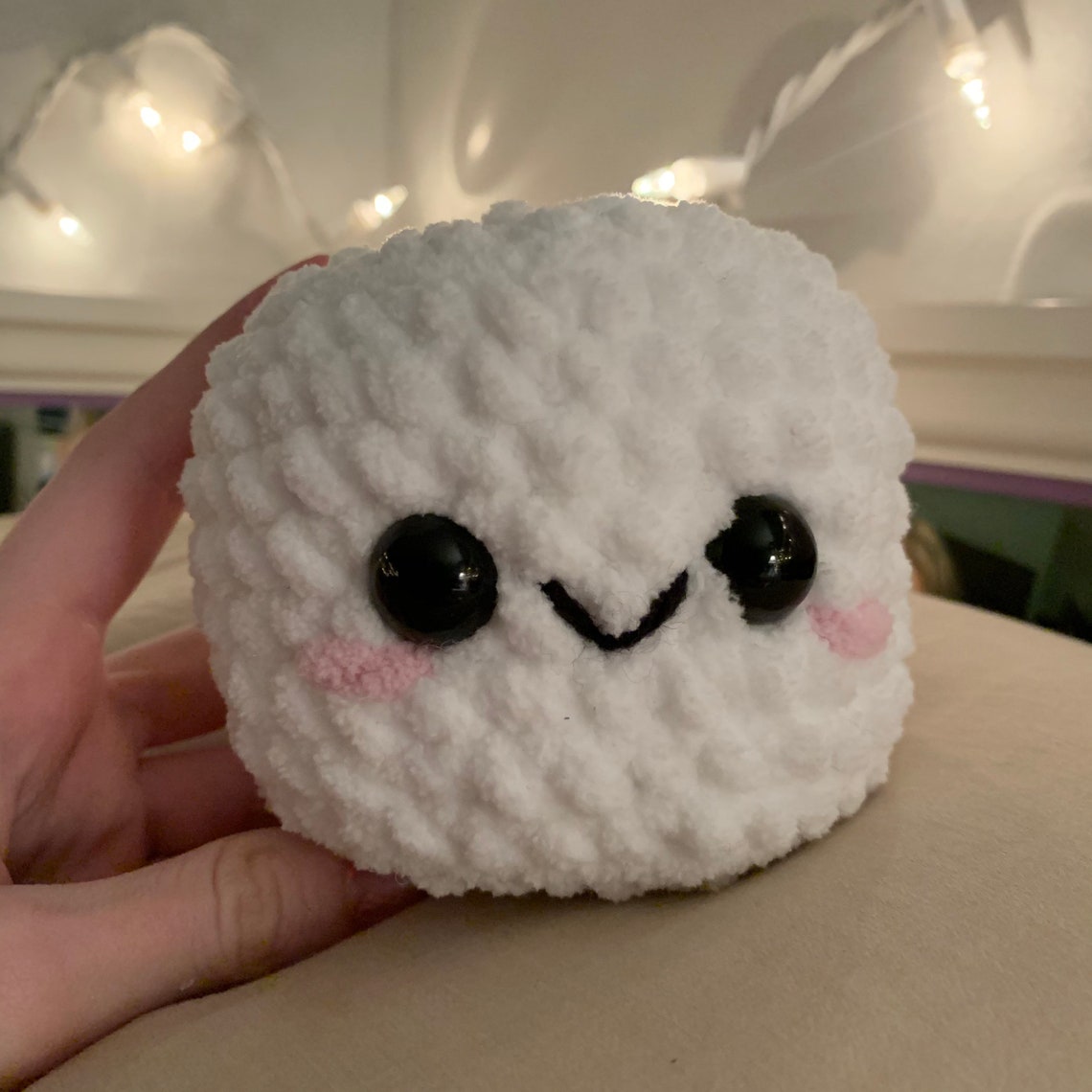 Marshmallow Stuffed Animal Crochet Marshmallow Plush Toy Etsy