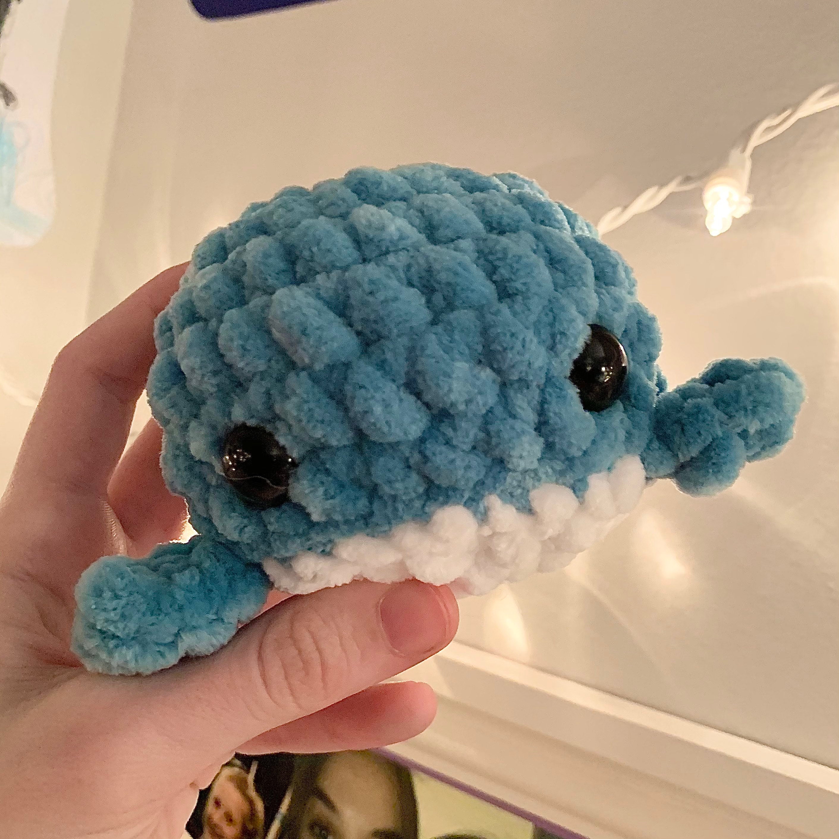 Whale Stuffed Animal Crochet Whale Plush Toy Handmade Stuffy Etsy