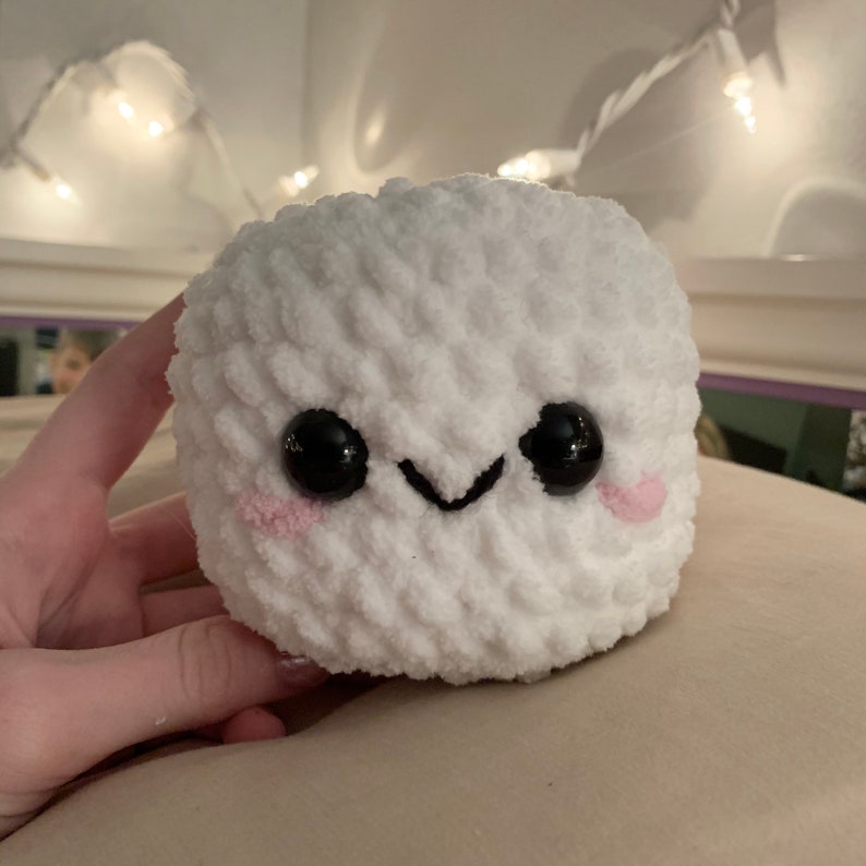 Marshmallow Stuffed Animal Crochet Marshmallow Plush Toy Etsy