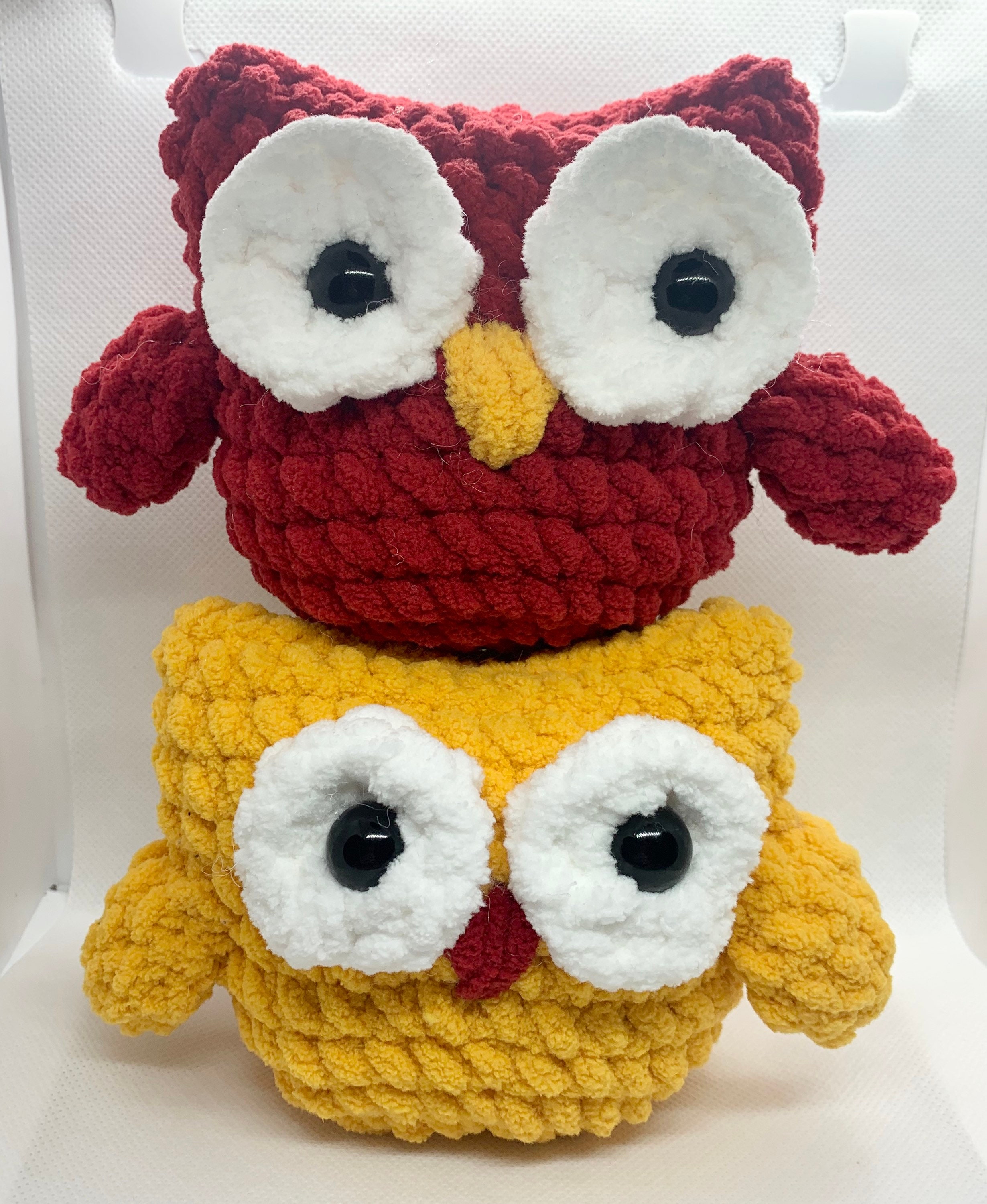 Owl Stuffed Animal Fluffy Crochet Owl Plush Toy Handmade Etsy