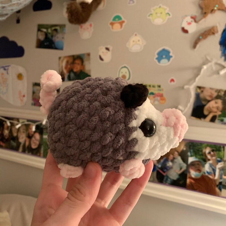 Possum Stuffed Animal Crochet Opossum Stuffy Plush Toy Crochet Etsy