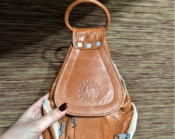big face cat Ethnic Embroidery Hemp Material Backpack Womens Small Bag Embroidery Backpack,Brown,Free Size