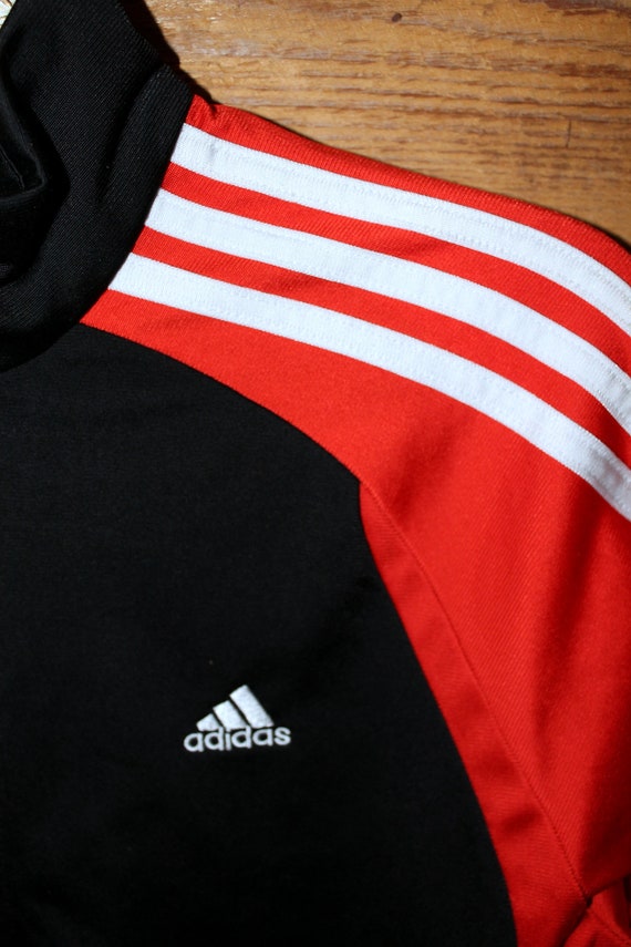 Vintage Adidas Jacket Sport Unisex Black Red With Zipper 90 Tracksuit -  Etsy Israel