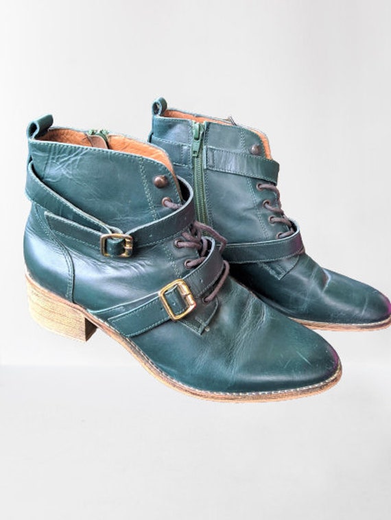 grüne stiefel leder damen