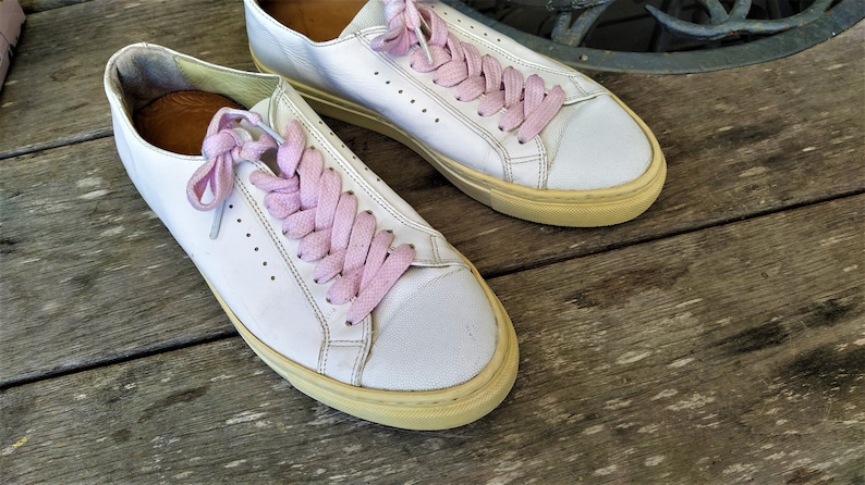 Vintage white leather shoes sneakers women soft made in Portugal Size 39 EU/ 8.5 US/ 6 UK image 2