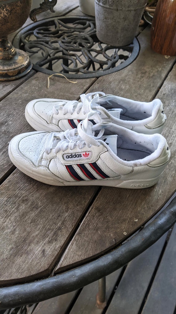 Vintage Adidas Shoes White Unisex Leather Sneakers Size 8 US/ 