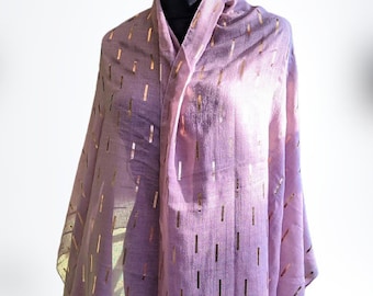 Pink gold scarf shawl wrap women vintage Christmas gift for her