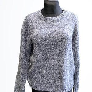 Vintage grey sweater women pullover melange Size M L