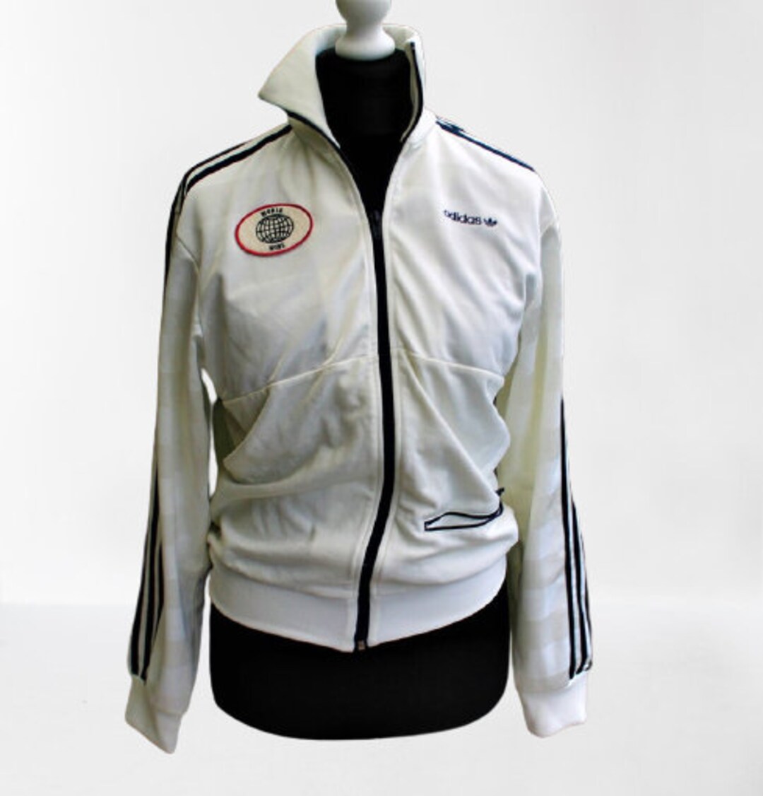 Vintage ADIDAS Jacket White Blue Unisex 70s 80s Size S - Etsy
