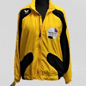 Yellow black windbreaker unisex men women sport jacket Size 40 40 L -XL