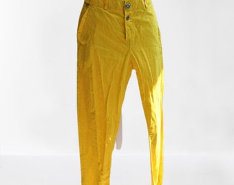 Gelbe Hose Jeans Vintage Frauen Hose Geschenk für ihre Größe M 38