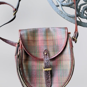 Vintage MULBERRY Scotchgrain Bag Small Crossbody Bag Saddle 