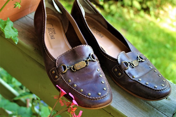 Overtuiging Rijk nooit Donkerbruine schoenen vintage lederen loafers vrouwen cadeau - Etsy  Nederland