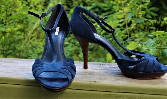 blue suede heels women's shoes