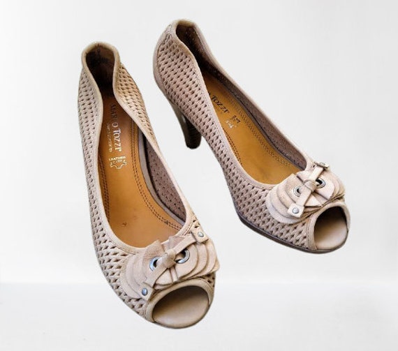 Vintage Beige Shoes Pumps Heels Leather Women Size 38 EU 5 UK 7.5 US Etsy UK