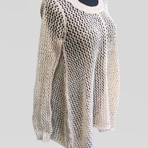 Off white Pullover Vintage Frauen locker gestrickt Größe S M