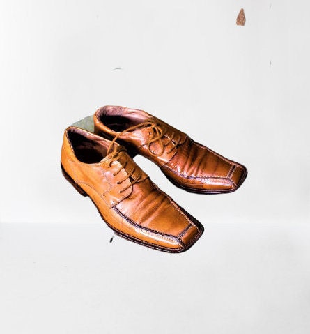Brown Vintage Men Shoes Leather Classic Made in Italy Size  display picture 1