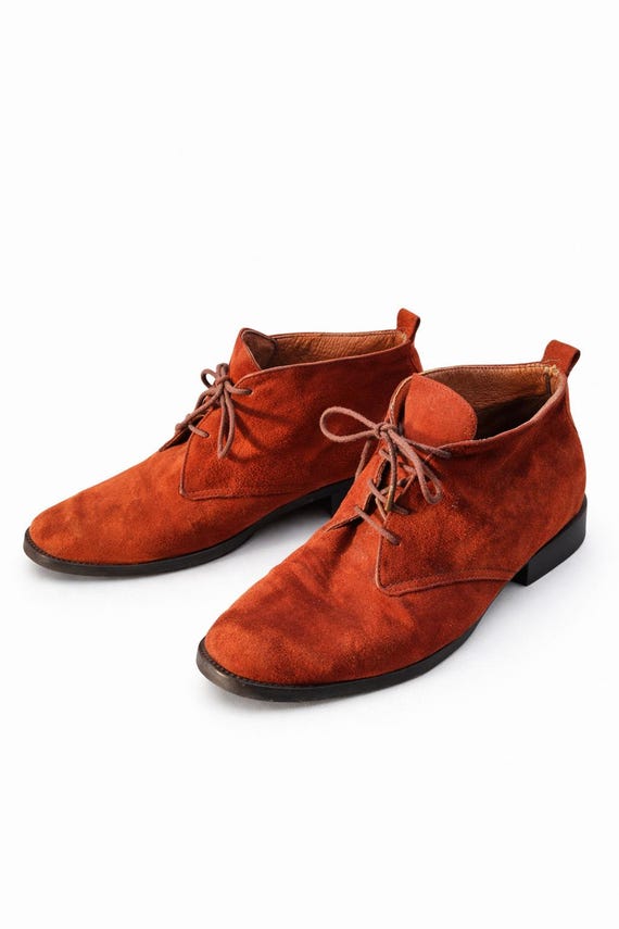 red dress with brown ankle boots Women's Stand Corrected Brown Faux Leather Suede Ankle Boots | Size: 6 main image 0