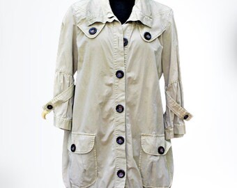 vintage NEW of white jacket trench women cotton size 42 L