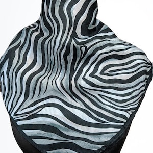 Vintage schwarz weiß grau Schal Zebra Druck Frauen Geschenk für Sie