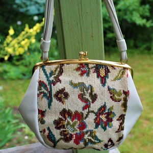 Vintage weiß floral Stoff Tasche Geldbörse Tasche Handtasche Frauen Harmony Geschenk für Sie