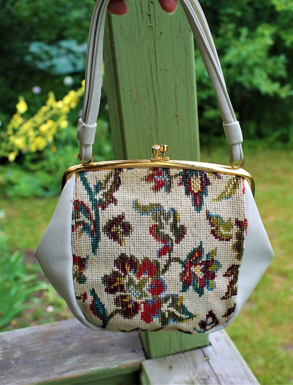 Vintage White Floral Fabric Bag Purse Tote Handbag Women Harmony Gift for Her Etsy Ireland