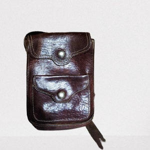 Brown vintage sac à bandoulière messager hommes femmes cuir unisexe