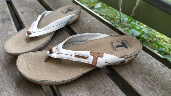 Vintage sandals leather white shoes women slipper… - image 2