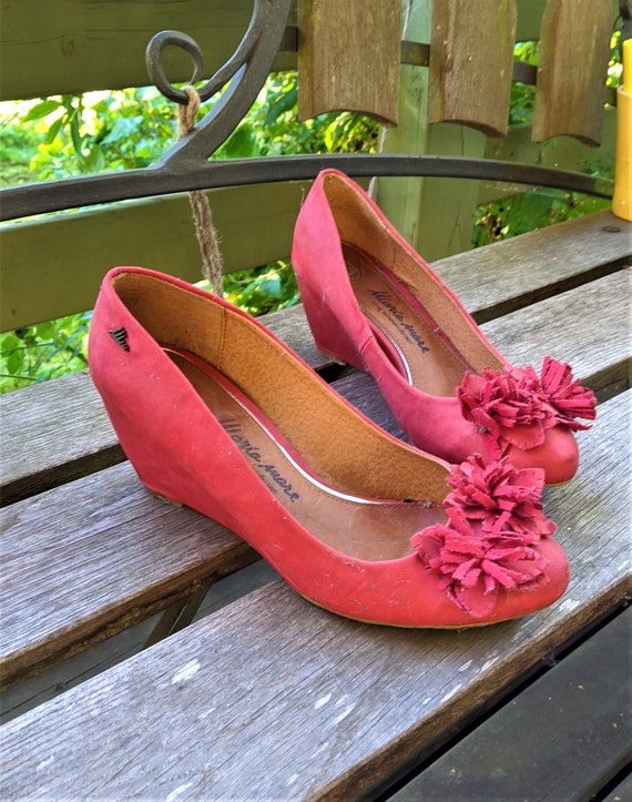 Zapatos rojos vintage cuero mujer plataformas Maria Mare - Etsy