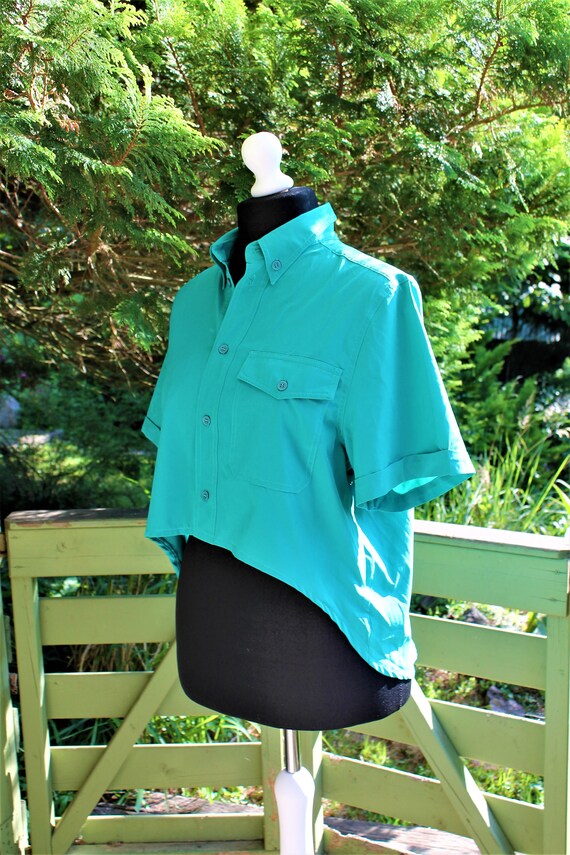 mint green blouse