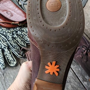 Brown vintage shoes ankle boots medium heels leather women laced ART Size 40 EU/ 9 US/ 6,5 Uk image 9