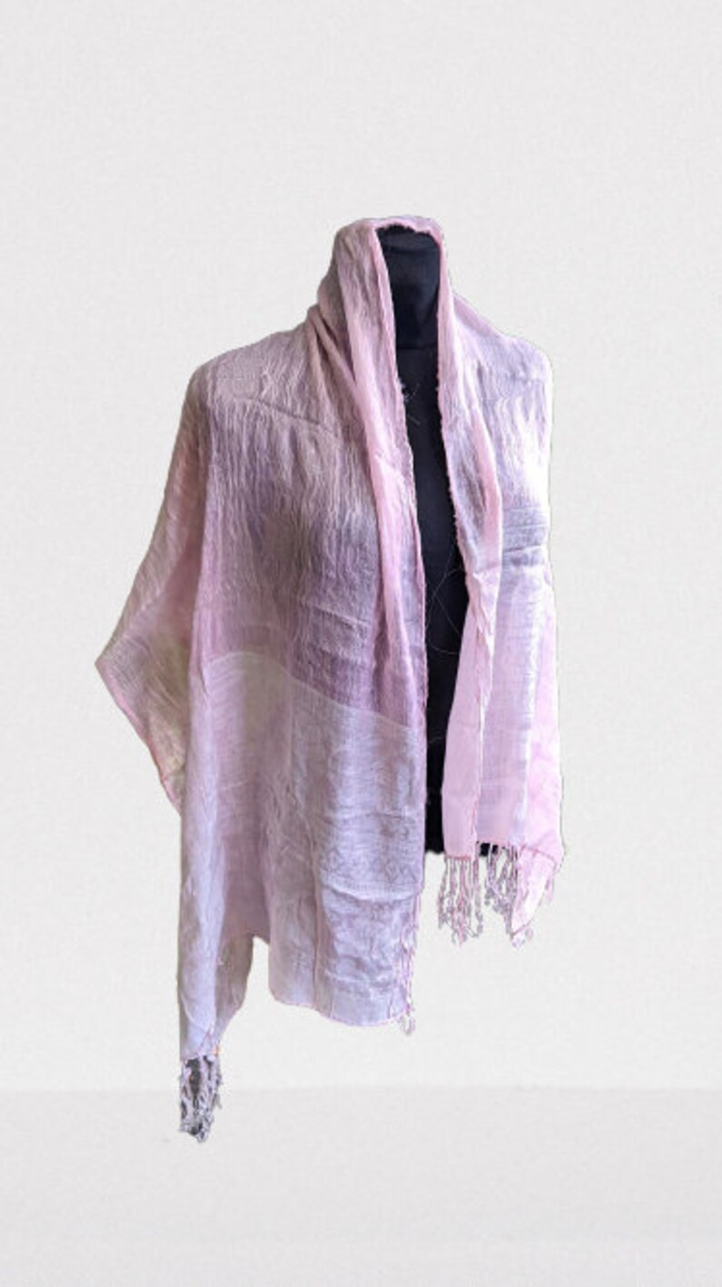 Pink scarf shawl women Christmas gift for her image 1