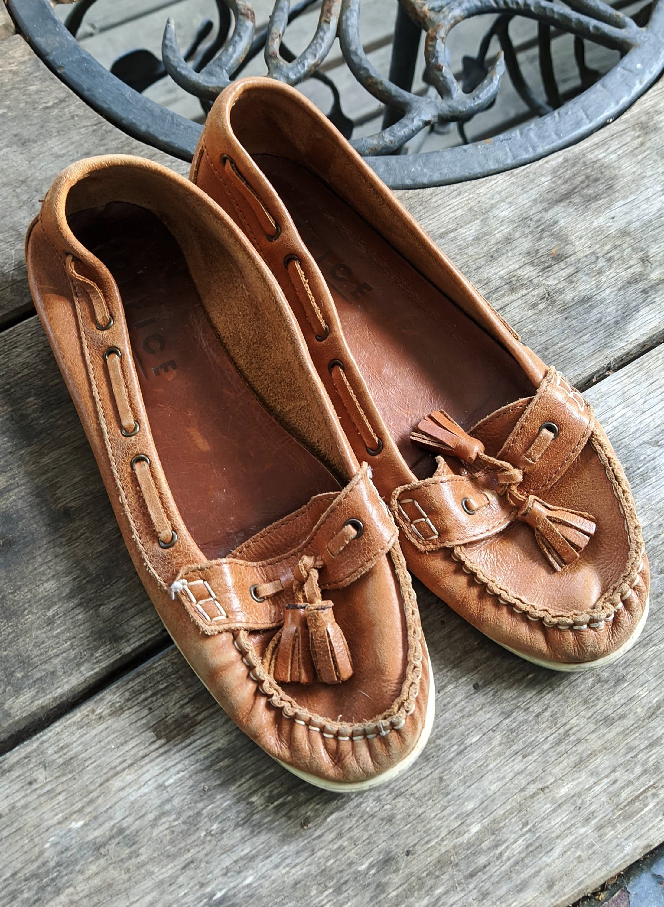 Le Comodone Brown Leather Stringed Lace‎ Up Moccasin Shoe Size 40 US 8.5 Women main image 4