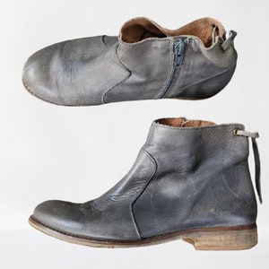 Grijze enkellaarsjes leren damesschoenen klein Sixtyseven gemaakt in Spanje Maat 6 US / 3.5 UK / 36 EU