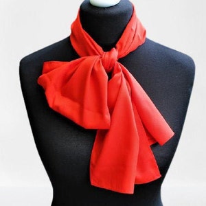 Red scarf vintage women men unisex accessory gift for her him