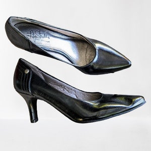 Black vintage heels shoes pumps women leather Size 5 UK/ 37 EU/ 6.5 US